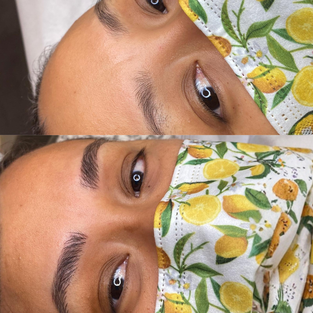 Brow threading before and after